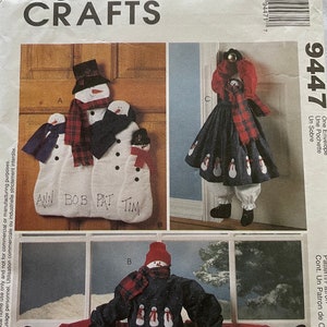 McCall&#39;s 9447 Pattern Snowmen Wall or Door Hangings, Draft Buster UNCUT