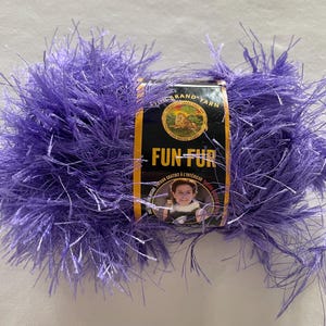 One Skein Lion Brand Fun Fur Yarn Violet  NEW