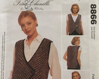 McCall's 8866 Pattern Misses' Faux Chenille Vest Sz 8-10 to 20-22  UNCUT