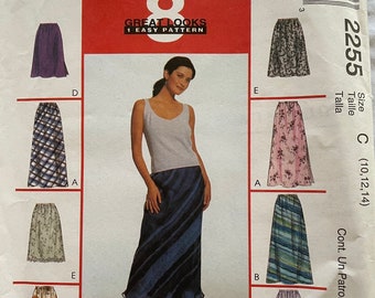 McCall&#39;s 2255 Pattern Misses&#39; Pull-On Bias Skirt in 2 lengths  Sz 10, 12, 14  UNCUT