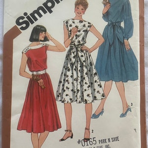 Simplicity 5325 Pattern Misses' Pull-Over Dress & Sash Sz 12 UNCUT