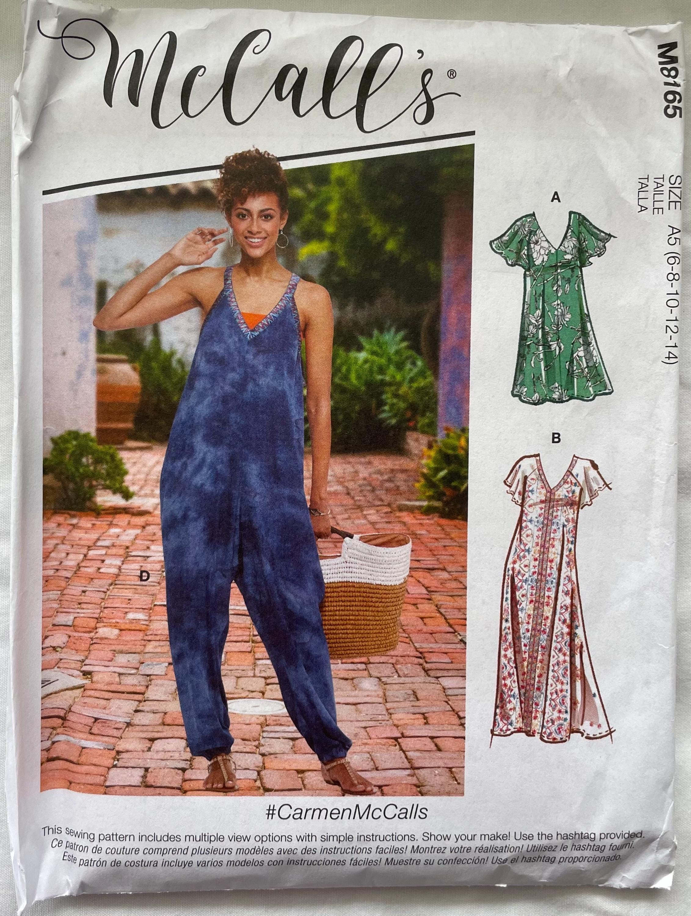 Mccall's 8165 Pattern Misses' Dresses, Jumpsuit Szs 6 - 14 UNCUT
