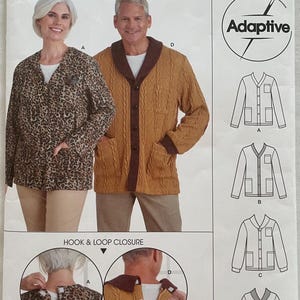 Simplicity 11309 Pattern Unisex Adaptive Cardigan Sz XS - XL UNCUT