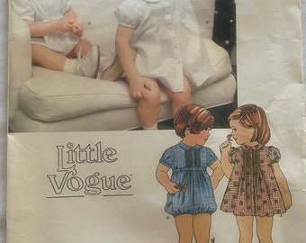 Little Vogue 2152 Pattern Girls' Dress, Panties, Romper, Belt  Sz 1  UNCUT