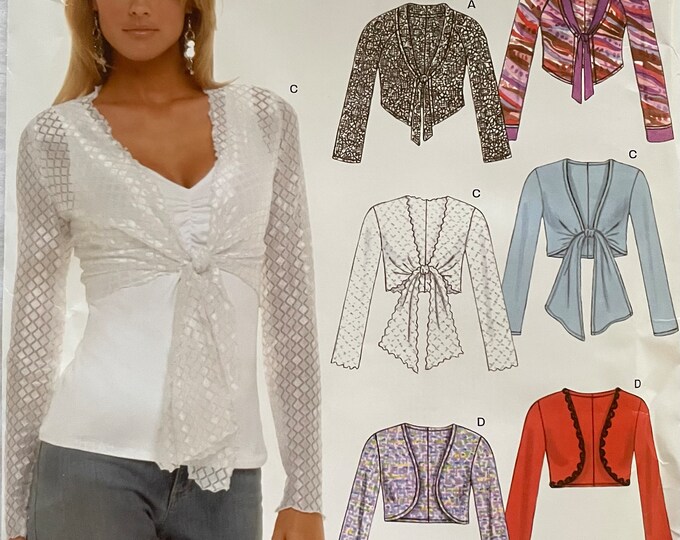 New Look 6559 Pattern Misses' Midriff Tie Top or Bolero Sz 8 - 18 UNCUT ...