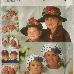 Simplicity 8268 Pattern Mother & Daughter Hats UNCUT