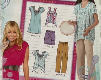 Simplicity 2244 Pattern Girls' Pants, Skirt, Knit Dress, Top   Sz 7 - 16  UNCUT