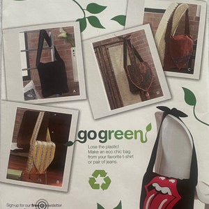 Simplicity 2972 Pattern Eco Chic Bags from T-Shirt or Jeans  UNCUT