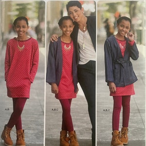 Simplicity 8227 Pattern Girls&#39; Jacket, Knit Dress, Cropped Leggings   Sz 8 - 16  UNCUT