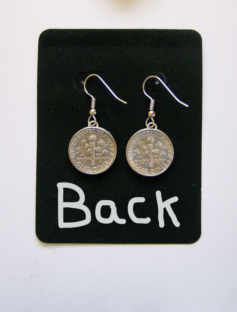 MEOW Kitty Cat Dime Earrings Stainless Steel Ear Wires Handmade