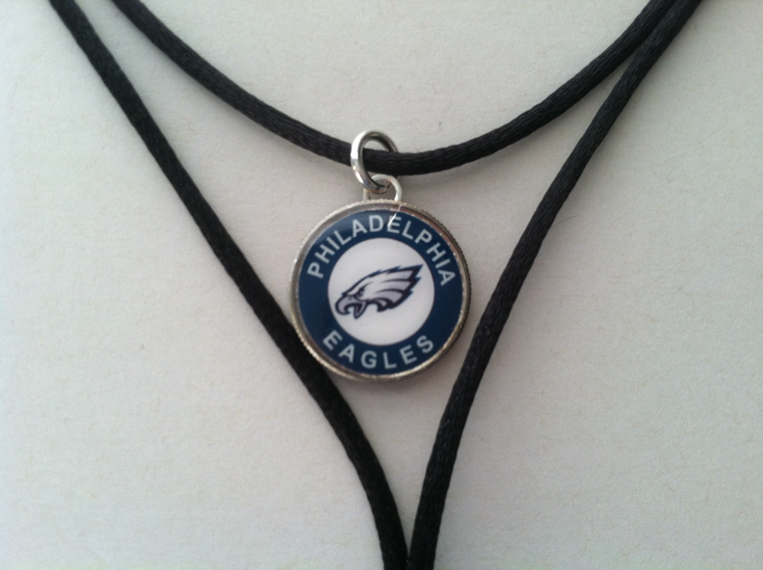 2-sided Philadelphia Eagles Charm Pendant on Chain or Satin | Etsy