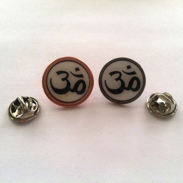 Om Aum Symbol Lucky "Pinny" Penny Pin or Dime Pin
