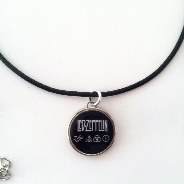 Led Zeppelin Dime Pendant Charm on Chain or Cord Necklace 2-sided