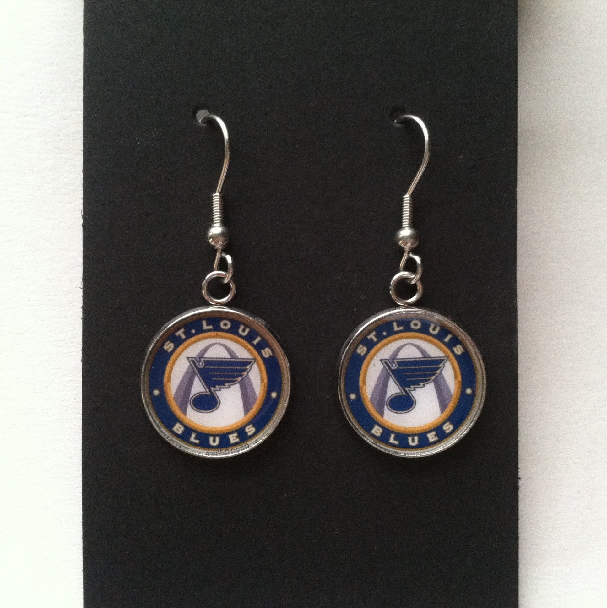 St Louis Blues Hockey Stainless Steel Earrings Ear Wires Light 