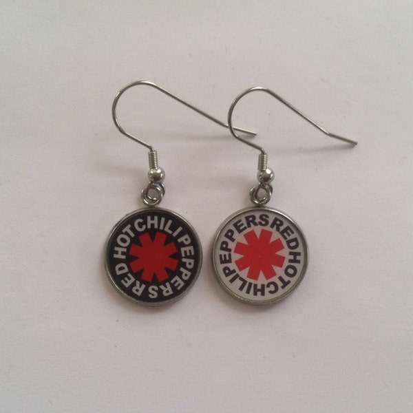 Red Hot Chili Peppers 16mm Mismatched Stainless Steel Earrings