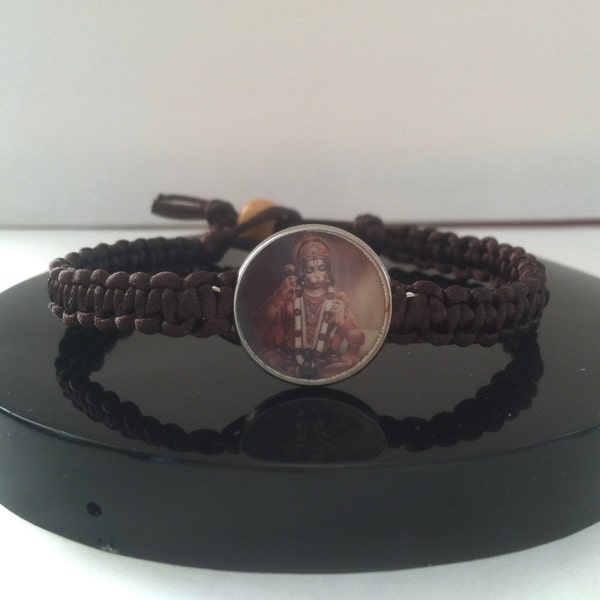 Hanuman Ji Brown Cord Macrame Bracelet choose size