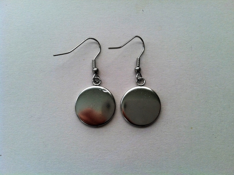 Raven Moon Stainless Steel Earrings Ear Wires Handmade Crow Lightweight