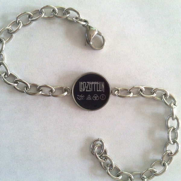 Led Zeppelin Stainless Steel Bracelet One Size Fits Most Adjustable