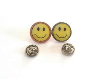 Yellow Smile Face Happy Face Lucky "Pinny" Penny Pin OR Dime Pin