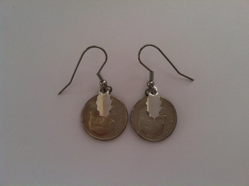 New Lighter Weight Marijuana Leaf Dime Earrings Stainless Steel Ear Wires Handmade Cannabis