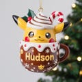 Custom 3D Resin Pokémon Letter Ornament – Cute Pikachu Name Initial – Personalized Kids Christmas Tree Decor 2025 – Pokémon Fan Gift