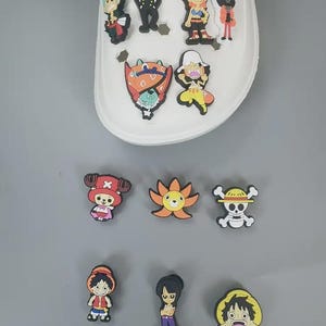 One Piece Collection Set, Cute PVC Hanging Ornaments for Sandals, Gift For Her Him Super Cute, Shoe Charms, Croc Charms