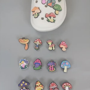 Mushroom Collection Set, Cute PVC Hanging Ornaments for Sandals, Gift For Her Him Super Cute, Shoe Charms, Croc Charms