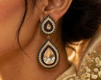 elagant kundan boucle d'oreille pour la mariée soeur bijoux pour mariage pour demoiselle d'honneur haldi mehndi fonction bijoux pour maman à être cadeau pour son anniversaire