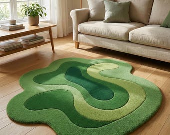 Moss Carpet 3D Rug Modern Retro Rug Custom Nursery Soft Floor Decor Style”