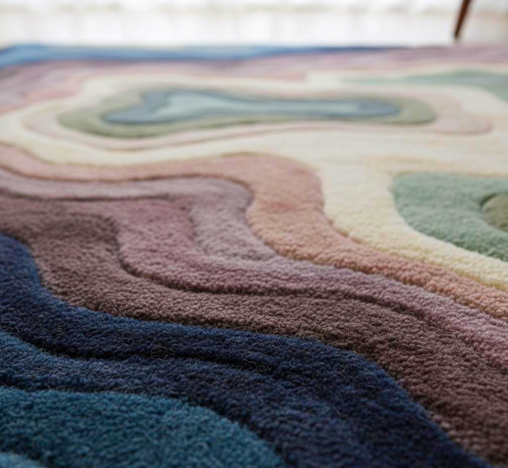 3d Tuffted Rug 3D Tufted Wool Rug Modern Abstract Area Carpet Handmade Multi Color ...