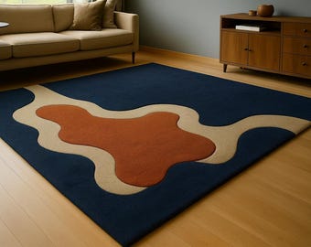 Modern Mid Century Rug Scandinavian Rug Retro Tufted Area Carpet for Living Room