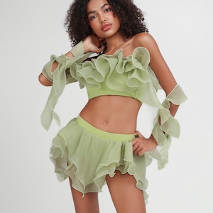 Moonlight Pole Dance Outfit, Dancewear, aerial, hoop, sling, Two-Piece by HY Dancewear