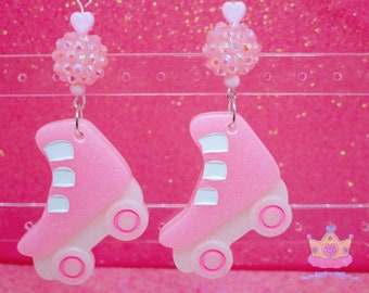 Kawaii Jumbo Roller skate Earrings,Skate Earrings,Pink Roller Skate Drop Earrings, Kawaii, Y2K, Pink Skates, Cute Skate Dangle Earrings