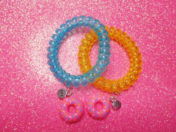 BFF Pink Donut Charm Bracelet Set: Kawaii Friendship Bracelets
