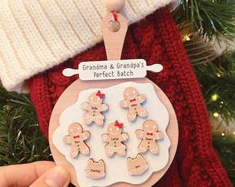 Personalized Gingerbread Christmas Ornament – Grandma & Grandpa’s Perfect Batch – Family Ornament 2025, Cookie Keepsake