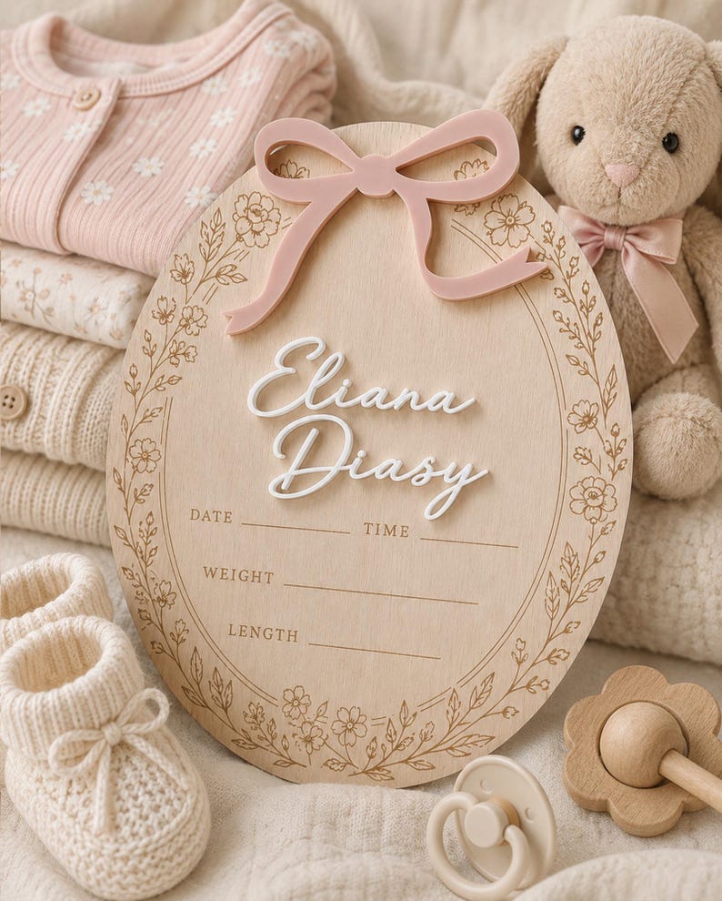 Personalized Birth Announcement Sign, Baby Name Sign for Hospital ...