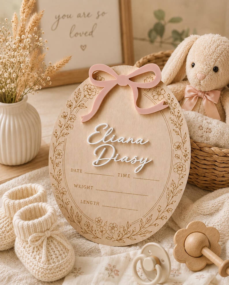 Personalized Birth Announcement Sign, Baby Name Sign for Hospital ...