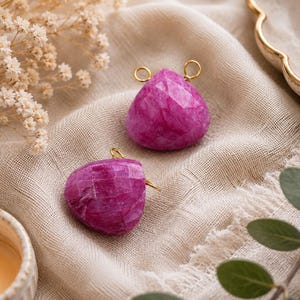Faceted Ruby Heart Pendant | Natural Red Crystal Jewelry Charm