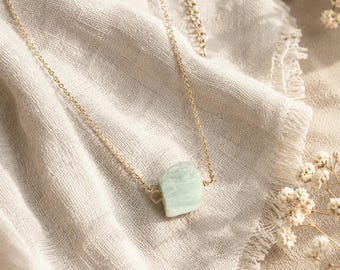 Handmade Raw Amazonite Bracelet | Minimalist Crystal Chain | Boho Gemstone Jewelry