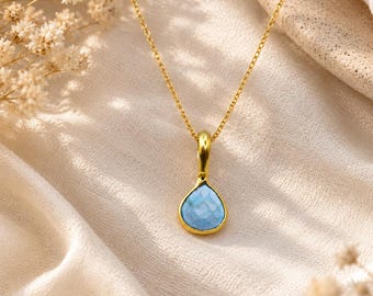 Turquoise Gemstone Heart Pendant Necklace | Handmade  Gold Plated Necklace | Jewelry Making Component
