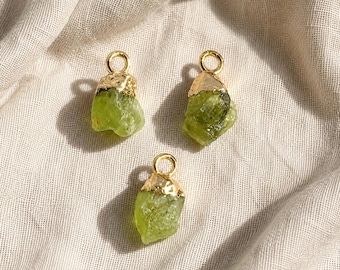 Handmade Raw Peridot Pendant | Natural Gemstone Charm | Jewelry Making Accessory