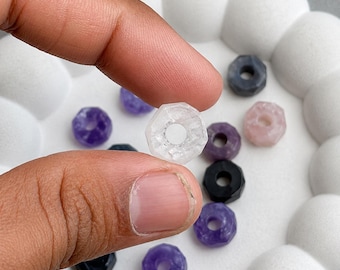 Natural Crystal Quartz Rough In 12mm, Raw Clear Gemstone with 4mm Hole Supply, Use For Jewelry