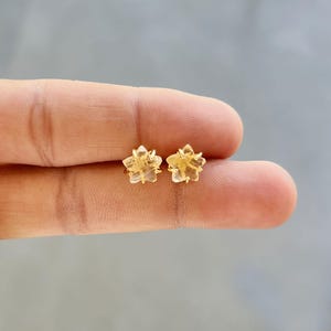 Pendientes de estrella con punta de citrino de 8 mm / Pendientes celestiales de latón y plata 925 hechos a mano / Piedra natal de noviembre, cristal amarillo, regalo de joyería