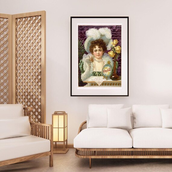 1890年代ビクトリア朝のコカコーラポスター、ヴィンテージソーダ広告