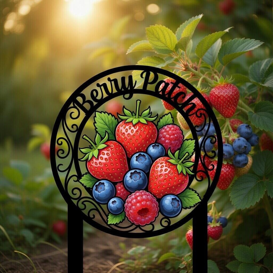 Berry Patch Garden Sign, Strawberry Blueberry Raspberry Decor, Berry ...