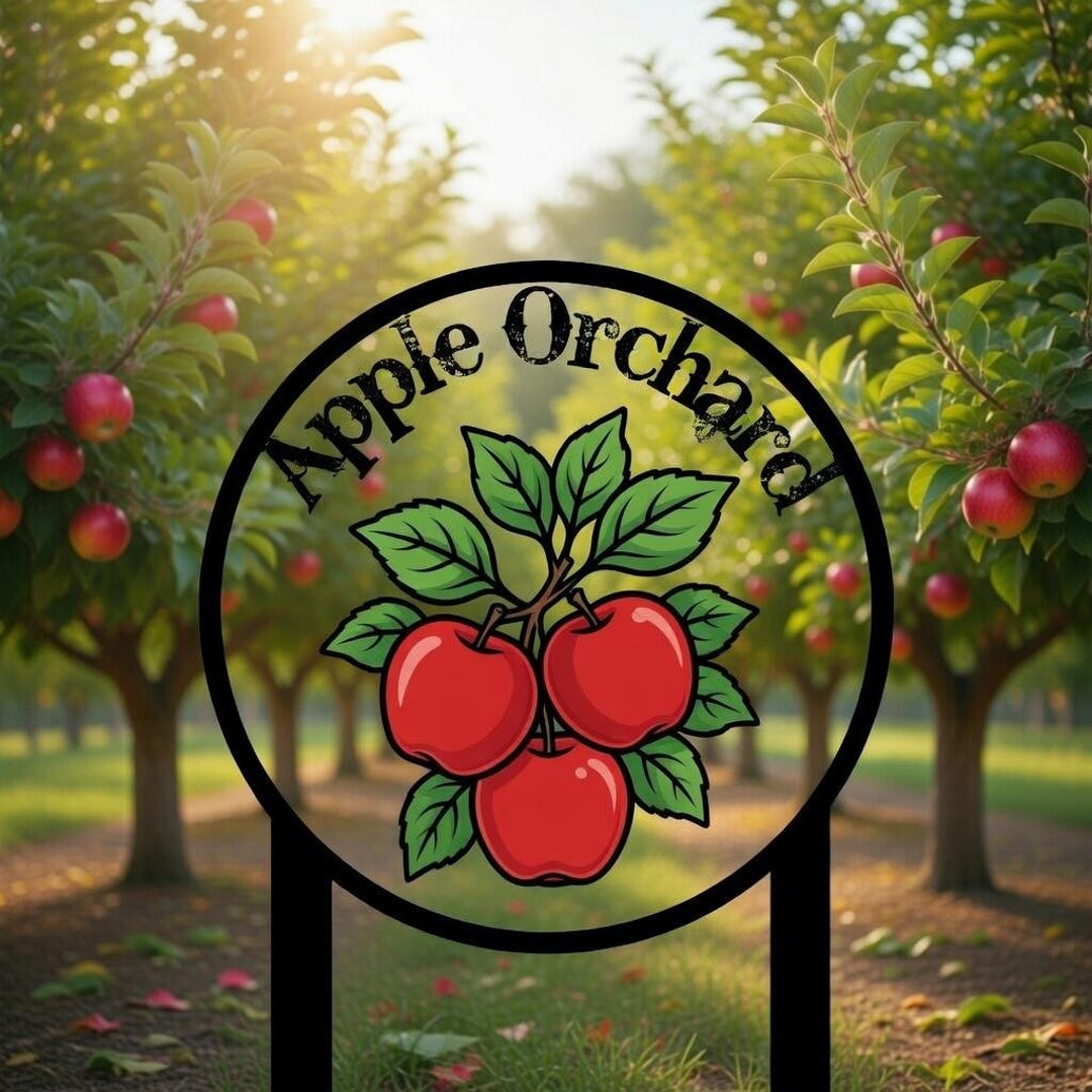 Sign Posts Orchard For Rows Apple Orchard Metal Garden Sign, Apple Farm Yard Decor, Personalized ...