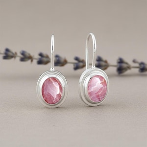 Rhodochrosite Earring 925 Silver Earring handmade earring Rhodochrosite earring for women tiny earrings gifts for her