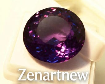 50 CT Certified Natural Color Change Alexandrite: AAA Round Collector Gemstone