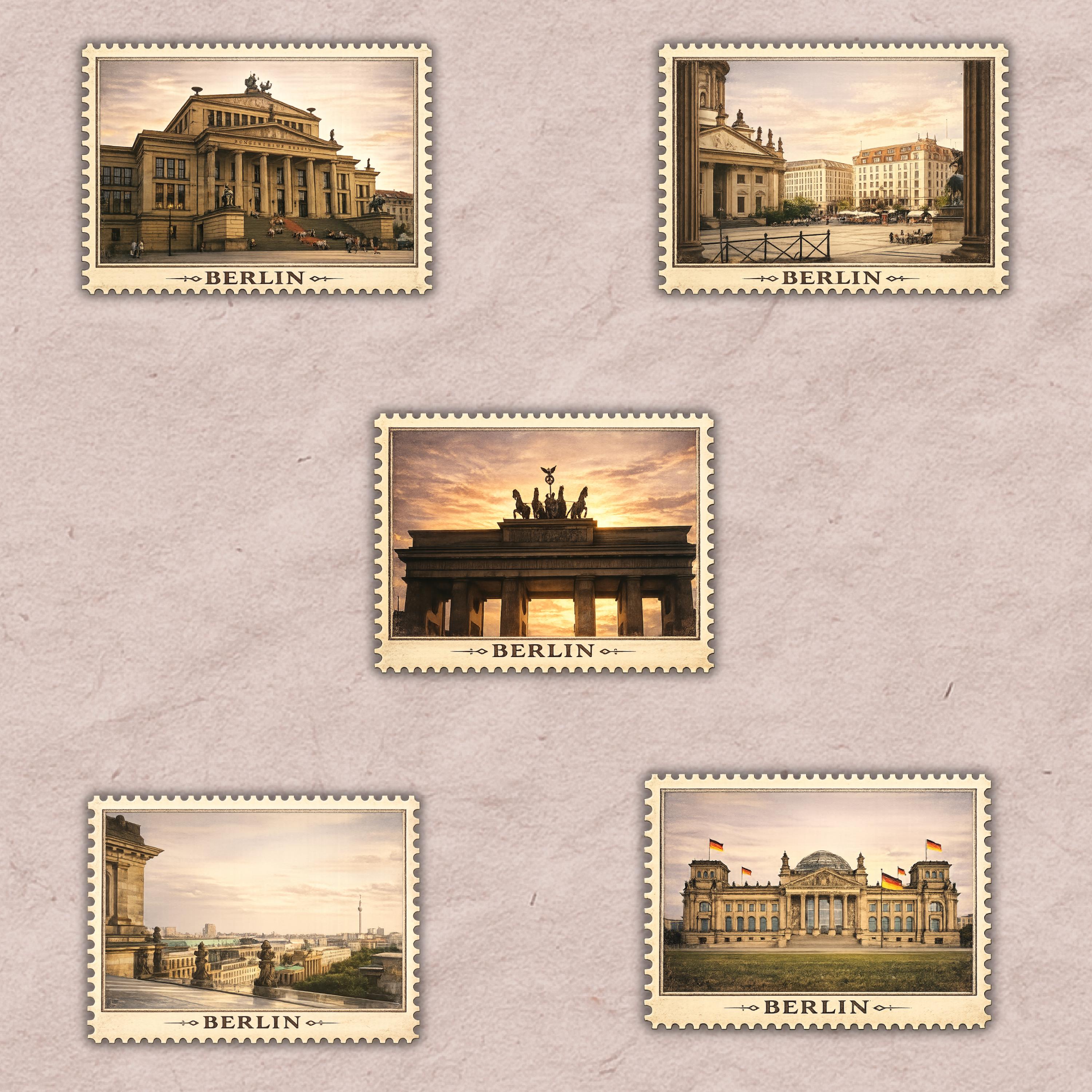 Berlin Sticker Bundle Vintage Stamp Stickers Printable Travel PNG ...