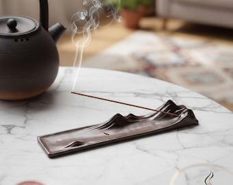 Mountain Ceramic Incense Holder Incense Stick Burner Ridge Ash Catcher Tray Zen Home Decor Meditation Gift For Her Spiritual Gift